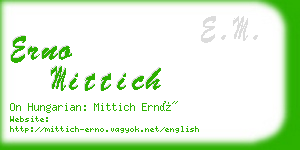 erno mittich business card